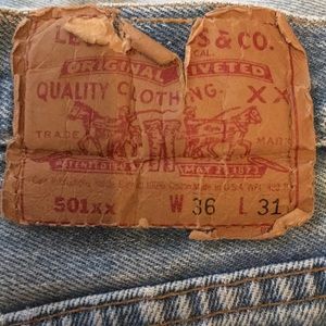 One pair of Levi’s 501 Vintage (Size W:36/L:31)